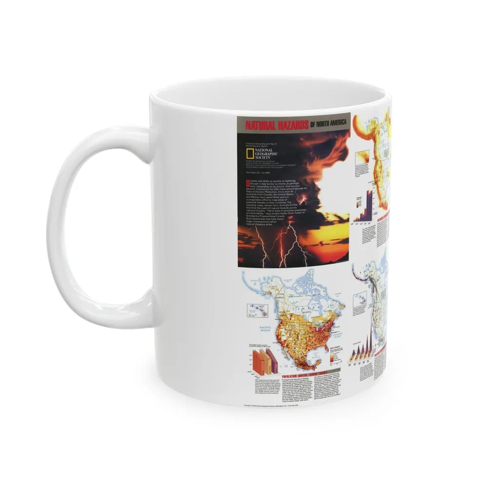 North America - Natural Hazards (1998) (Map) White Coffee Mug-Go Mug Yourself