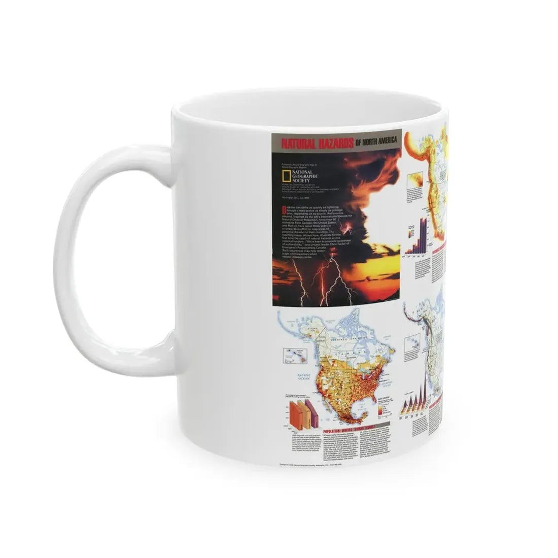 North America - Natural Hazards (1998) (Map) White Coffee Mug - Go Mug Yourself