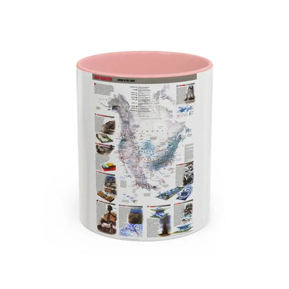 North America - Nature in Full Force (1998) (Map) Accent Coffee Mug 11oz Pink - Go Mug Yourself