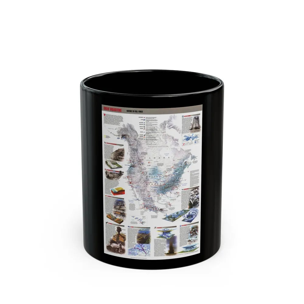 North America - Nature in Full Force (1998) (Map) Black Coffee Mug-11oz-Go Mug Yourself