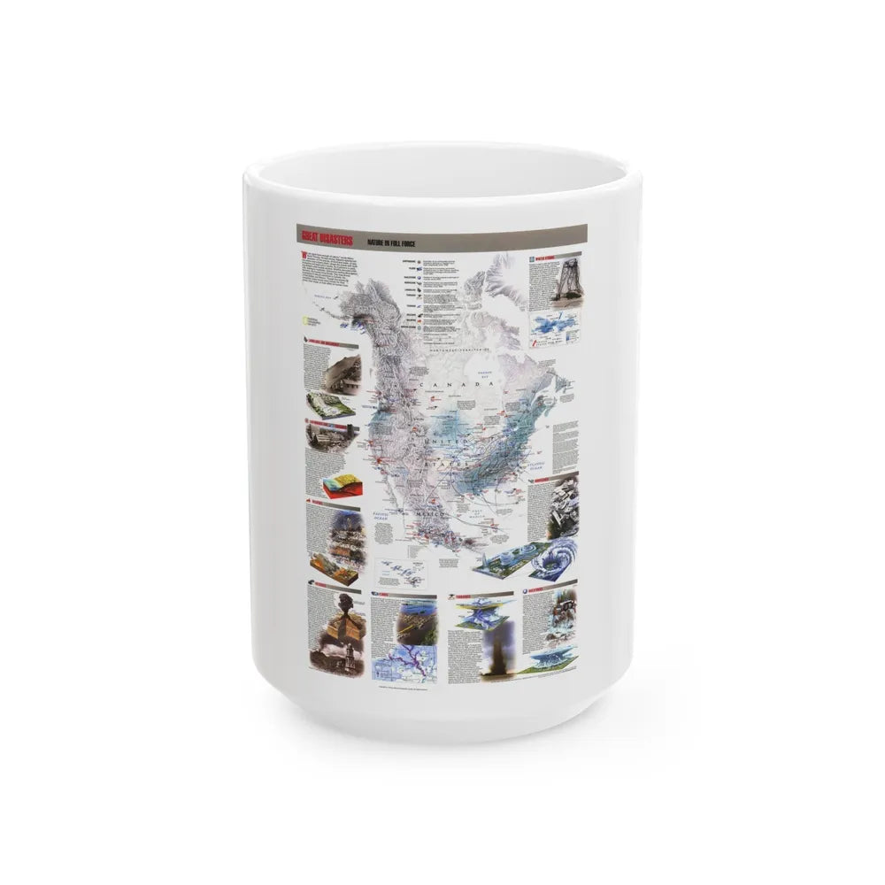 North America - Nature in Full Force (1998) (Map) White Coffee Mug-15oz-Go Mug Yourself