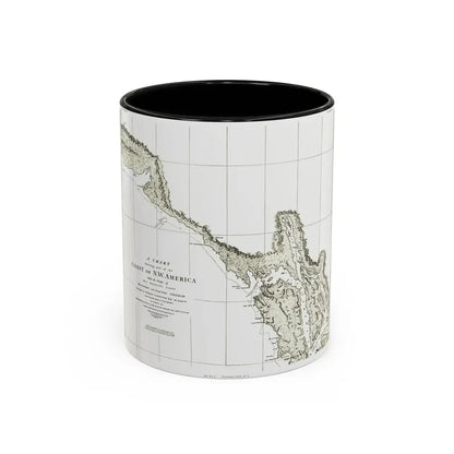 North America - Part of the Coast (1898) (Map) Accent Coffee Mug 11oz Black - Go Mug Yourself