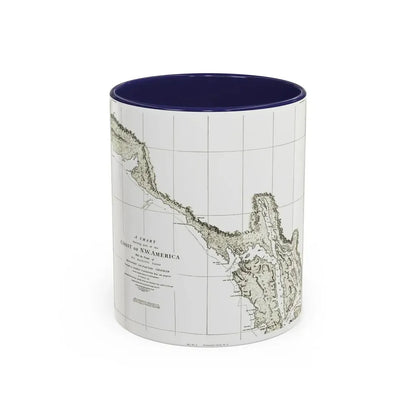 North America - Part of the Coast (1898) (Map) Accent Coffee Mug 11oz Navy - Go Mug Yourself
