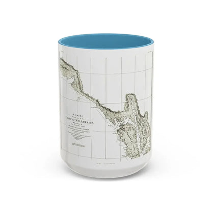 North America - Part of the Coast (1898) (Map) Accent Coffee Mug 15oz Light Blue - Go Mug Yourself