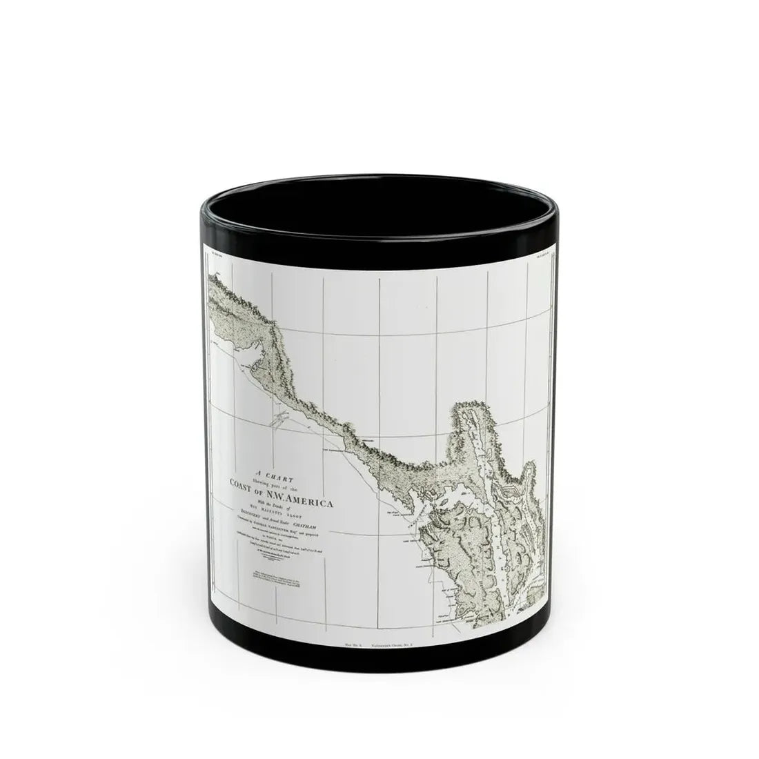 North America - Part of the Coast (1898) (Map) Black Coffee Mug 11oz - Go Mug Yourself
