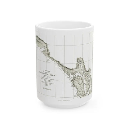 North America - Part of the Coast (1898) (Map) White Coffee Mug-15oz-Go Mug Yourself