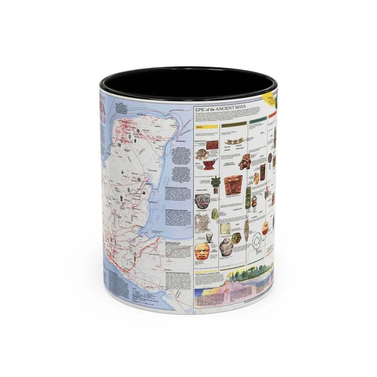 North America - The Ancient Maya World (1990) (Map) Accent Coffee Mug 11oz Black - Go Mug Yourself