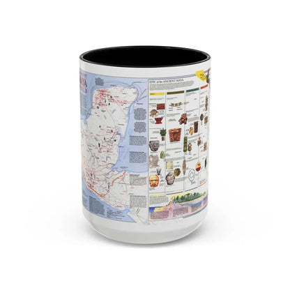 North America - The Ancient Maya World (1990) (Map) Accent Coffee Mug 15oz Black - Go Mug Yourself