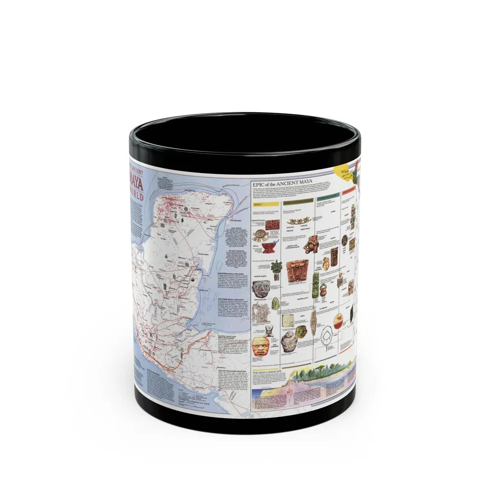 North America - The Ancient Maya World (1990) (Map) Black Coffee Mug-11oz-Go Mug Yourself