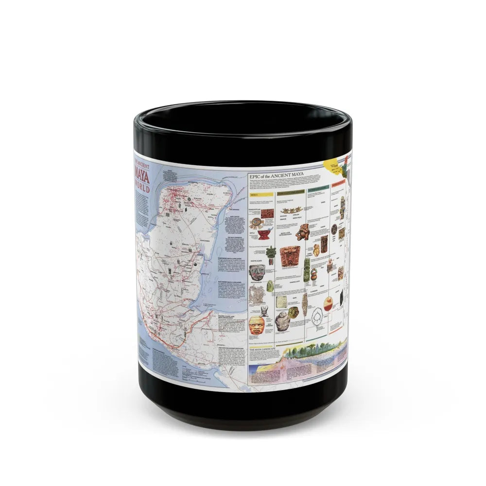 North America - The Ancient Maya World (1990) (Map) Black Coffee Mug-15oz-Go Mug Yourself