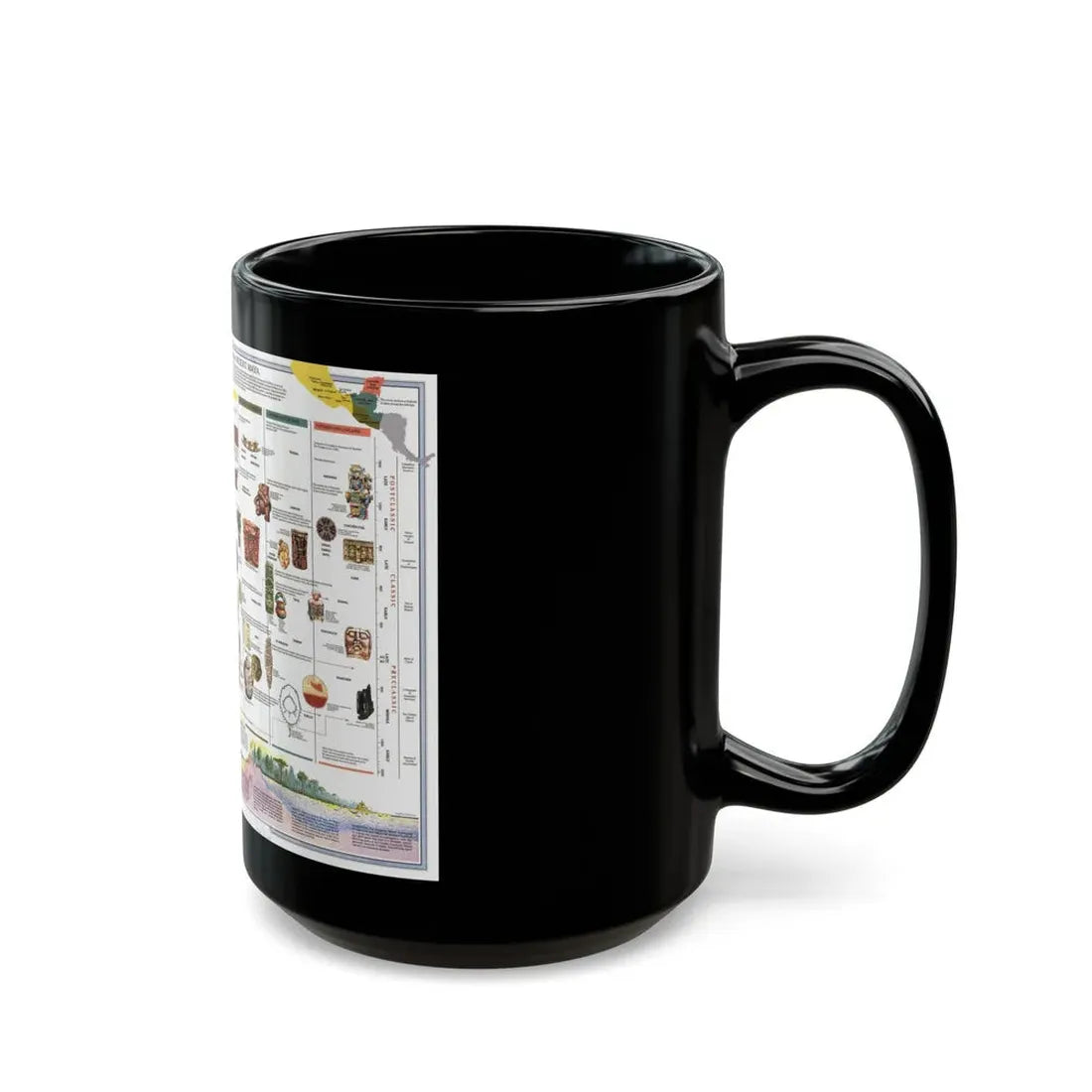 North America - The Ancient Maya World (1990) (Map) Black Coffee Mug - Go Mug Yourself