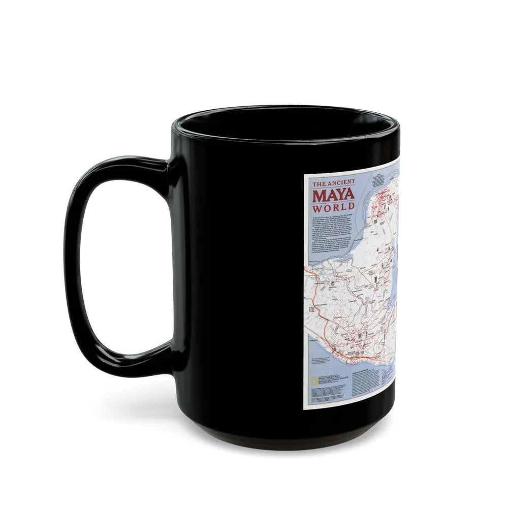 North America - The Ancient Maya World (1990) (Map) Black Coffee Mug-Go Mug Yourself