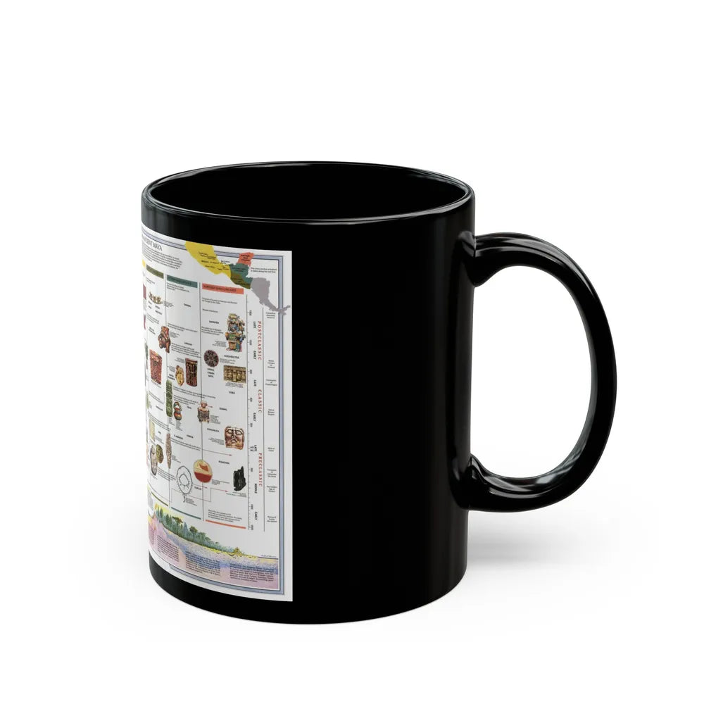 North America - The Ancient Maya World (1990) (Map) Black Coffee Mug-Go Mug Yourself