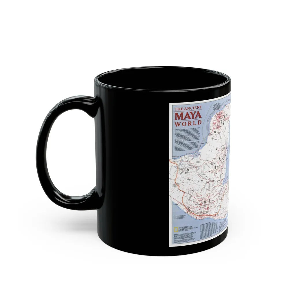 North America - The Ancient Maya World (1990) (Map) Black Coffee Mug-Go Mug Yourself