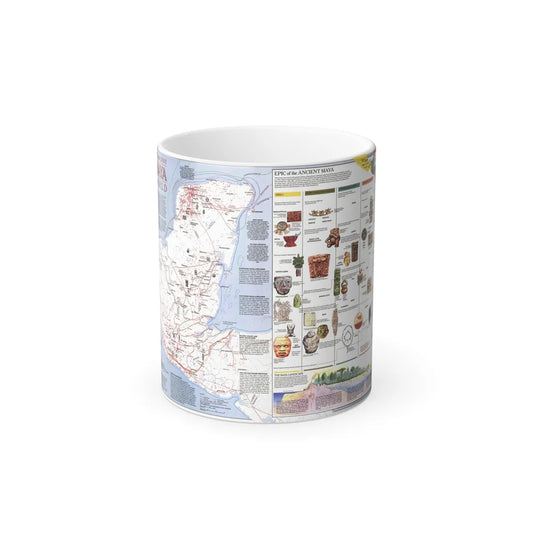 North America - The Ancient Maya World (1990) (Map) Color Changing Mug 11oz-Go Mug Yourself