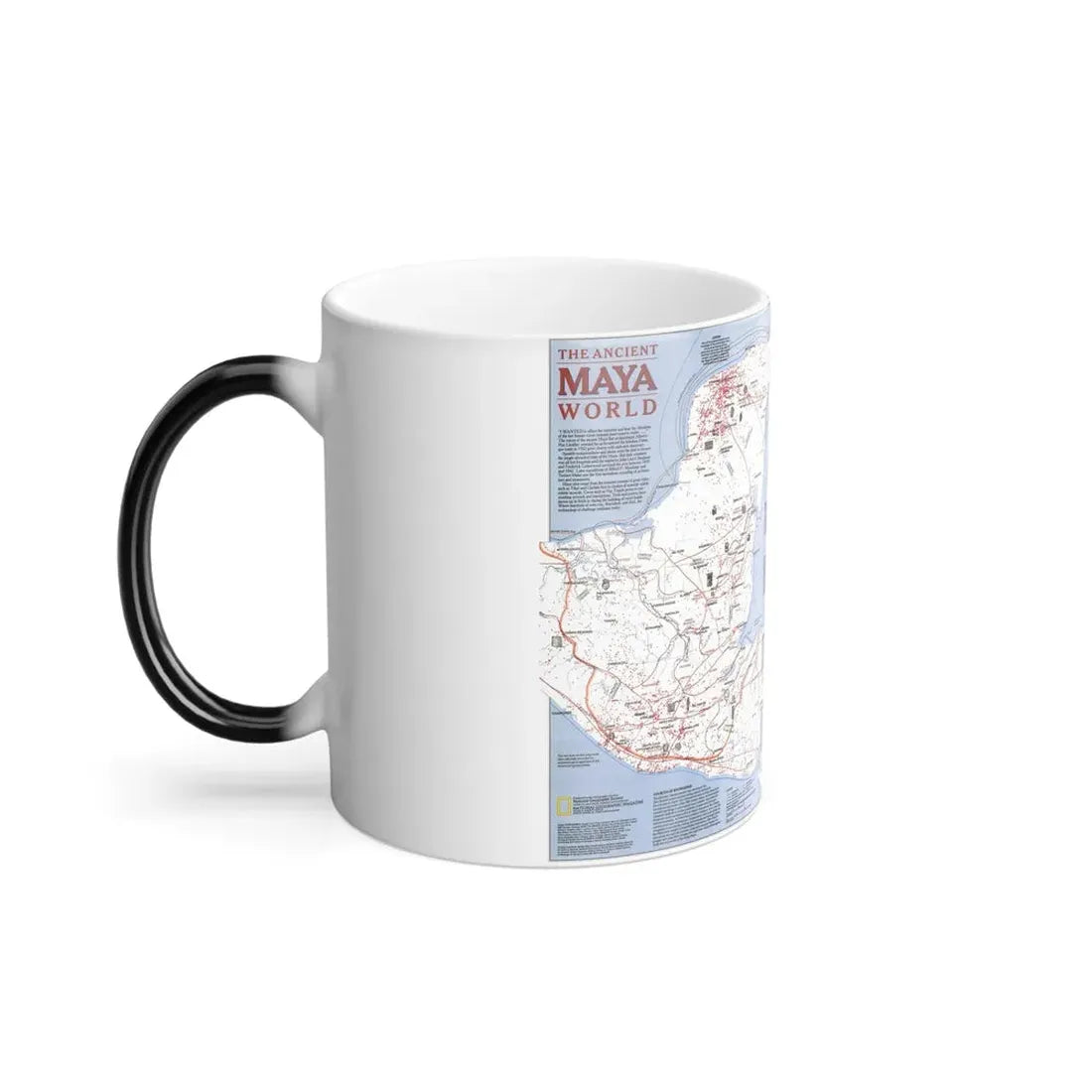 North America - The Ancient Maya World (1990) (Map) Color Changing Mug 11oz - Go Mug Yourself