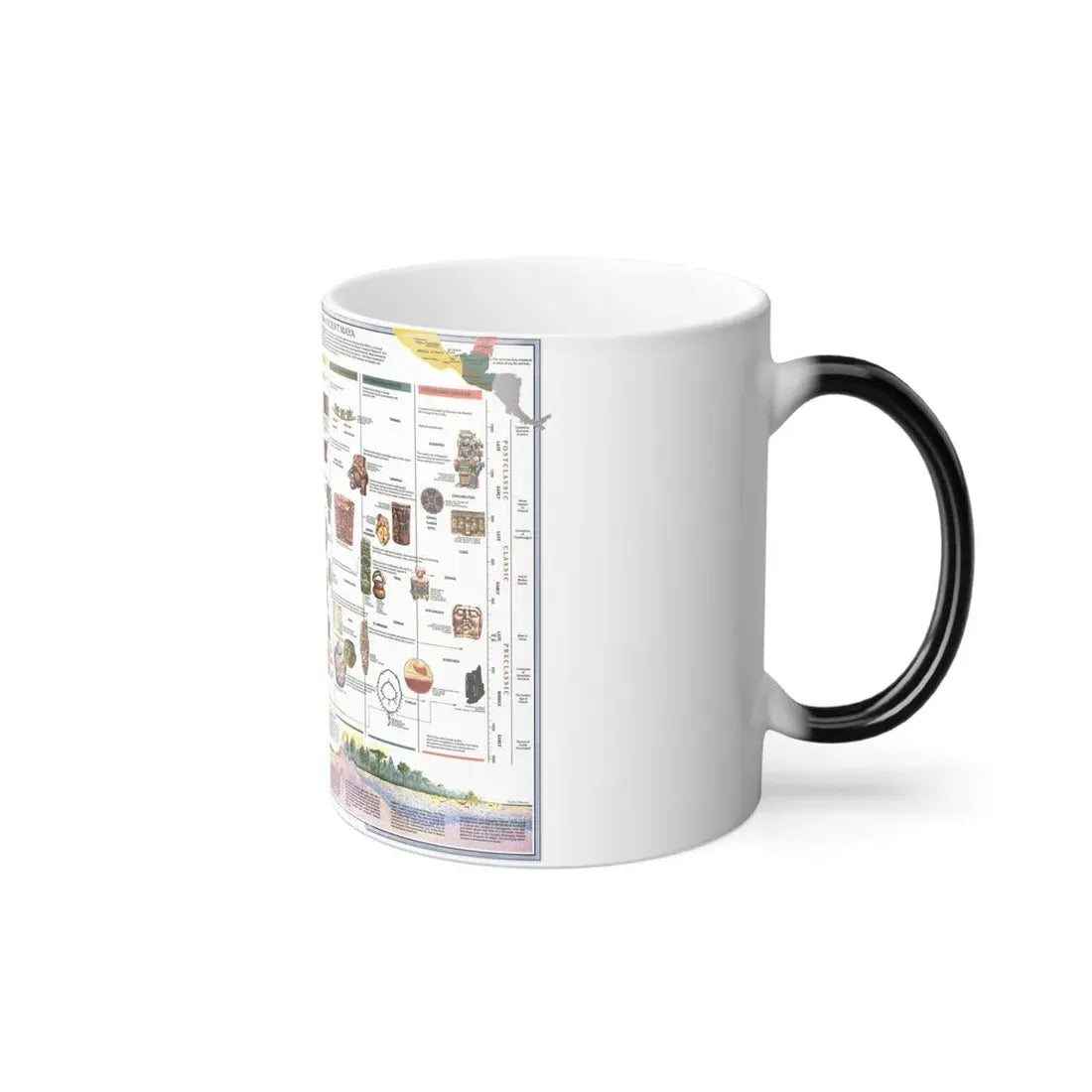 North America - The Ancient Maya World (1990) (Map) Color Changing Mug 11oz - Go Mug Yourself