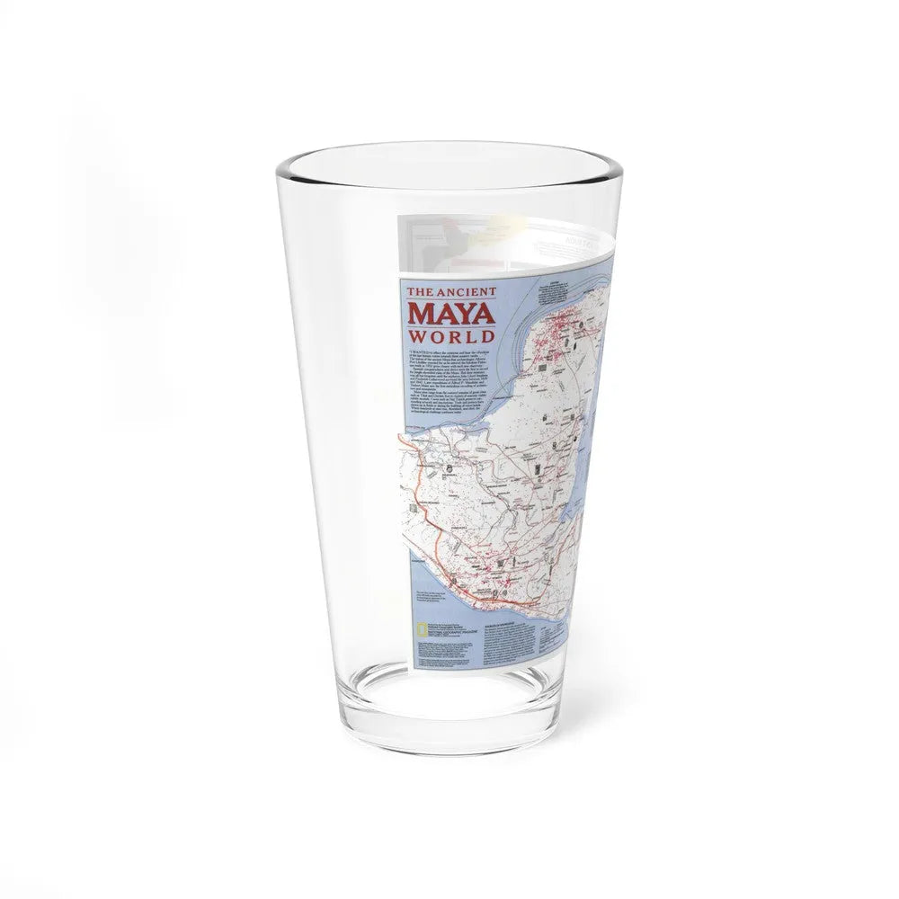 North America - The Ancient Maya World (1990) (Map) Pint Glass 16oz-Go Mug Yourself