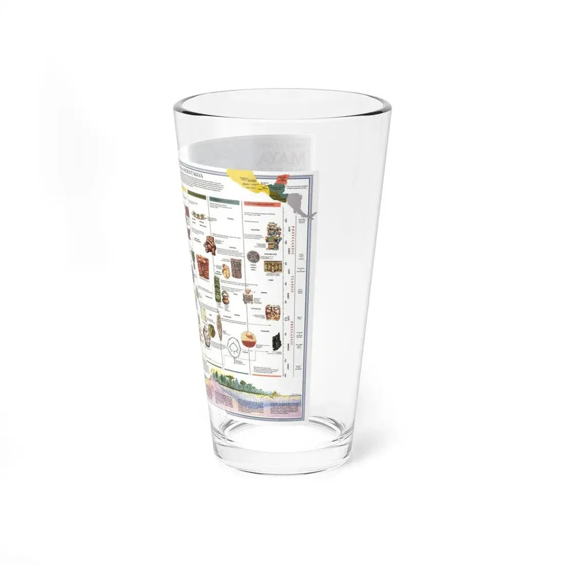 North America - The Ancient Maya World (1990) (Map) Pint Glass 16oz - Go Mug Yourself