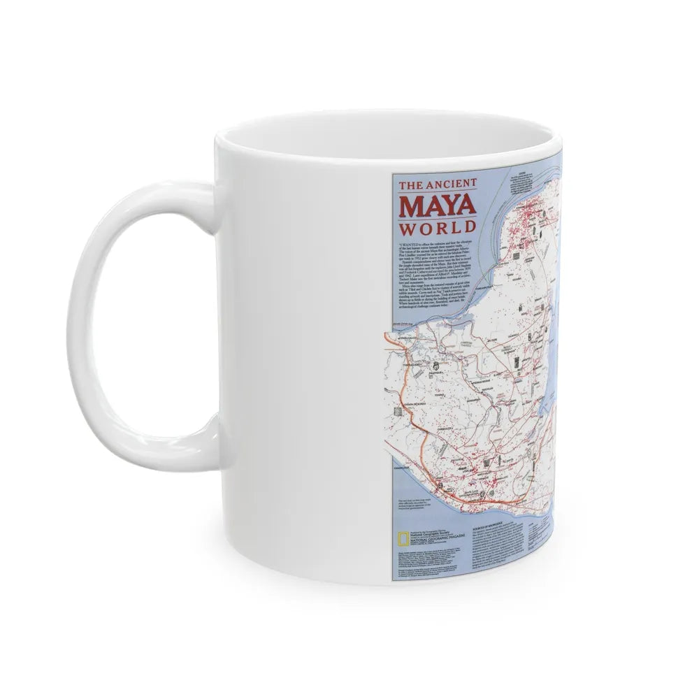 North America - The Ancient Maya World (1990) (Map) White Coffee Mug-Go Mug Yourself