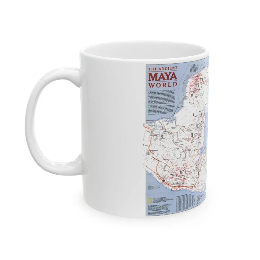 North America - The Ancient Maya World (1990) (Map) White Coffee Mug - Go Mug Yourself