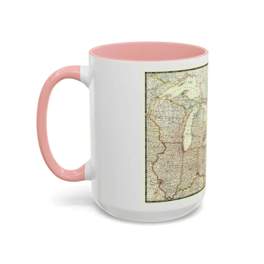 North America - The Great Lakes Region (1953) (Map) Accent Coffee Mug - Go Mug Yourself