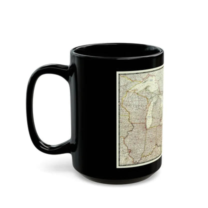 North America - The Great Lakes Region (1953) (Map) Black Coffee Mug - Go Mug Yourself