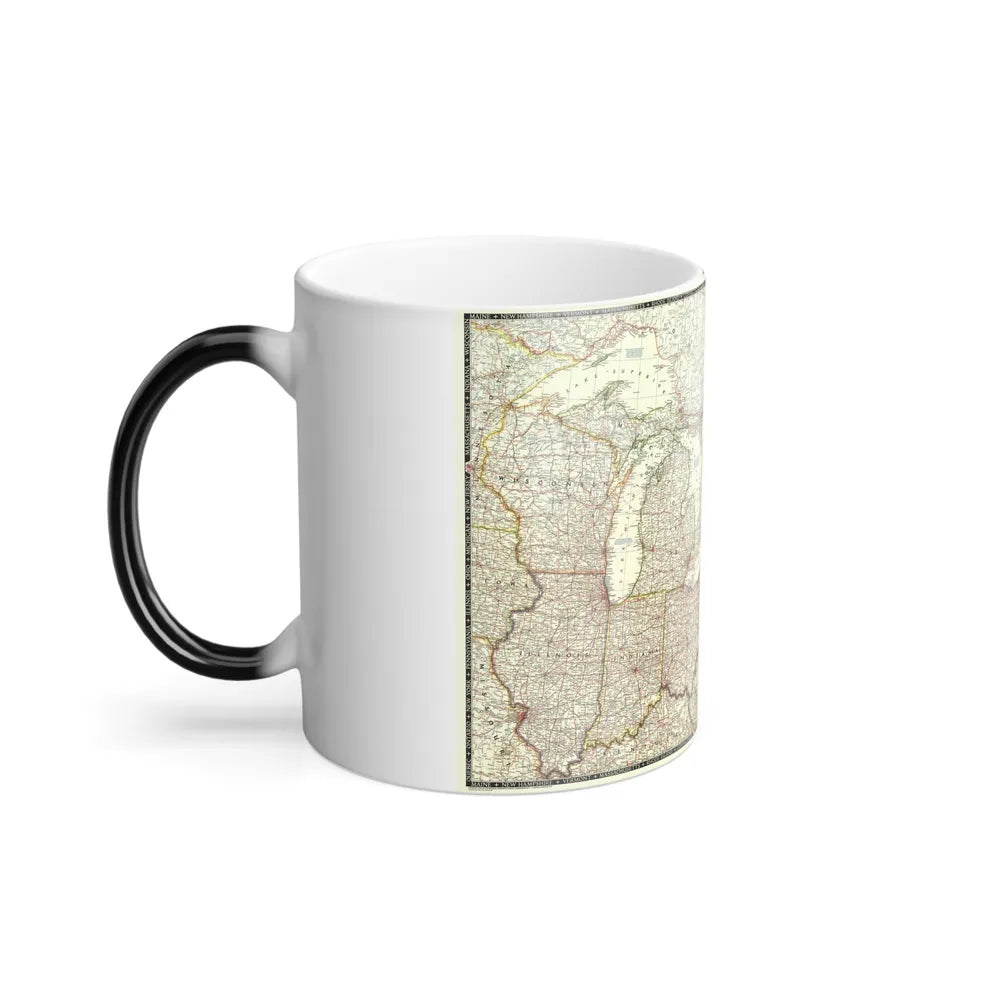 North America - The Great Lakes Region (1953) (Map) Color Changing Mug 11oz-Go Mug Yourself