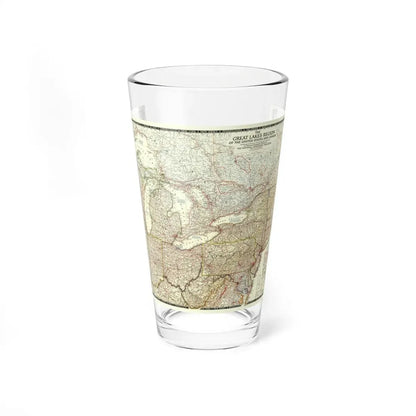 North America - The Great Lakes Region (1953) (Map) Pint Glass 16oz 16oz - Go Mug Yourself