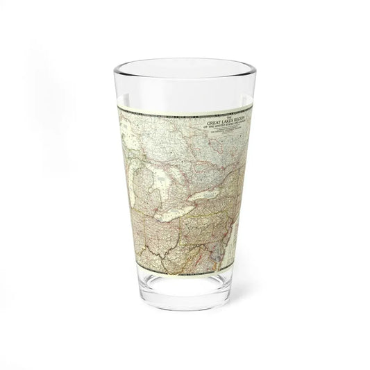 North America - The Great Lakes Region (1953) (Map) Pint Glass 16oz 16oz - Go Mug Yourself