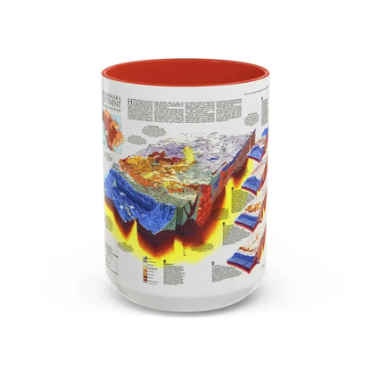 North America - The Shaping of a Continent (1985) (Map) Accent Coffee Mug 15oz Red - Go Mug Yourself