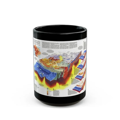 North America - The Shaping of a Continent (1985) (Map) Black Coffee Mug 15oz - Go Mug Yourself
