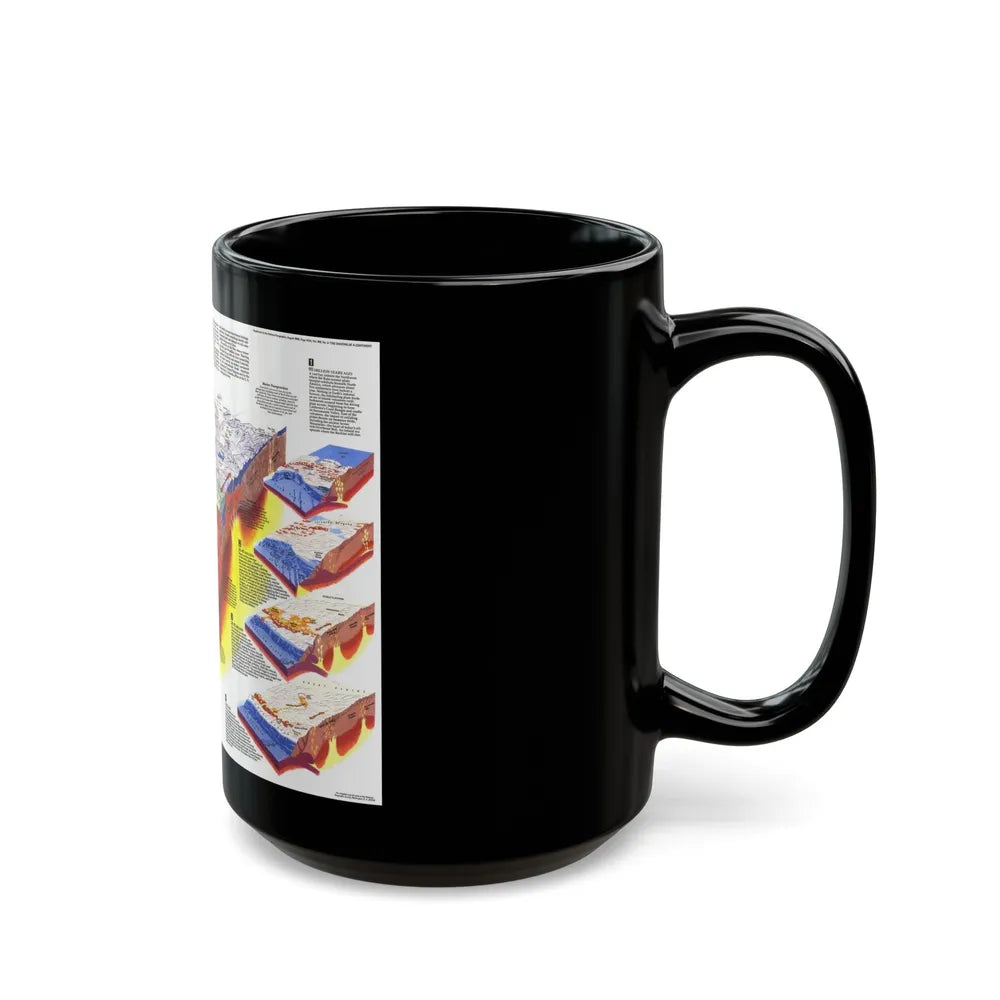 North America - The Shaping of a Continent (1985) (Map) Black Coffee Mug-Go Mug Yourself