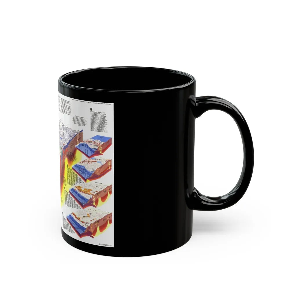 North America - The Shaping of a Continent (1985) (Map) Black Coffee Mug-Go Mug Yourself