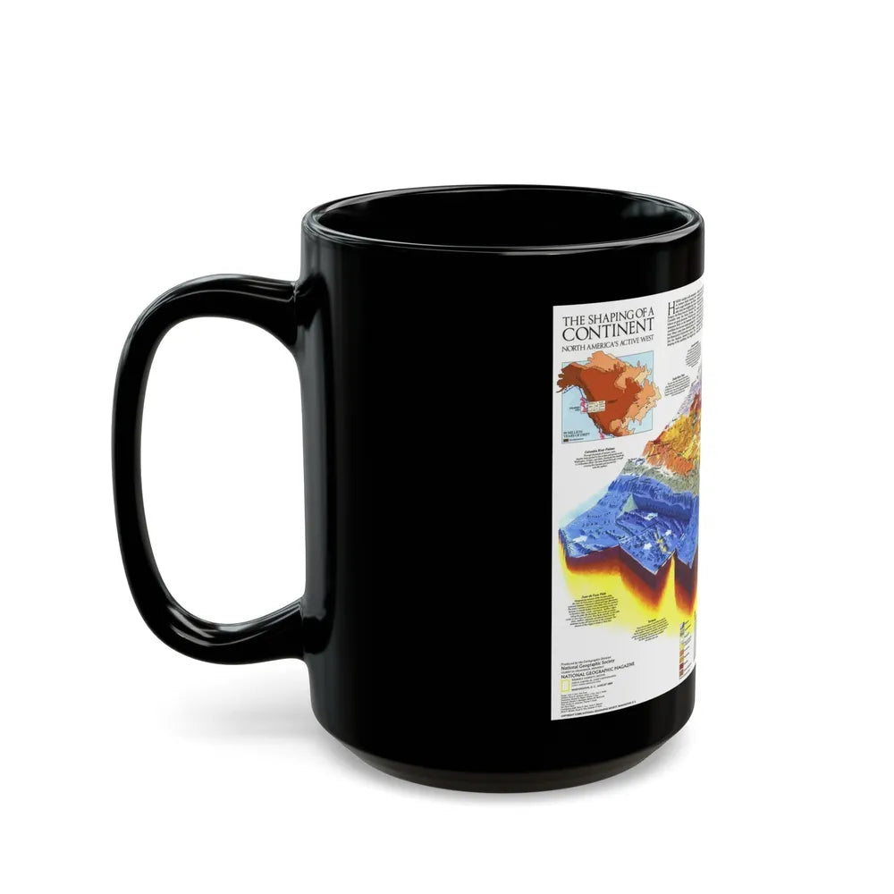 North America - The Shaping of a Continent (1985) (Map) Black Coffee Mug-Go Mug Yourself