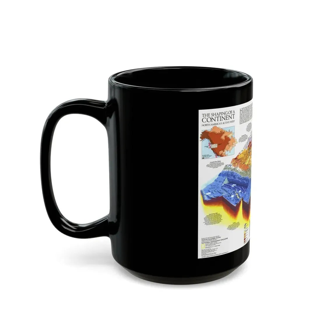 North America - The Shaping of a Continent (1985) (Map) Black Coffee Mug - Go Mug Yourself