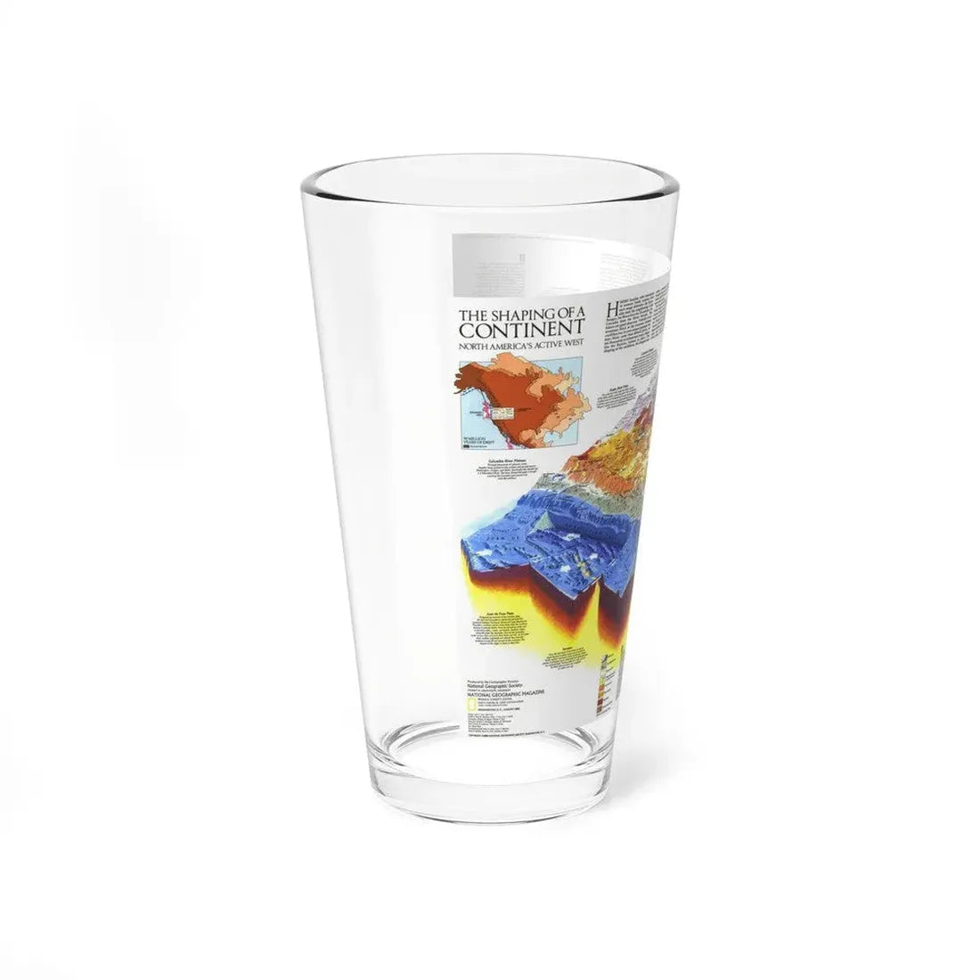 North America - The Shaping of a Continent (1985) (Map) Pint Glass 16oz - Go Mug Yourself