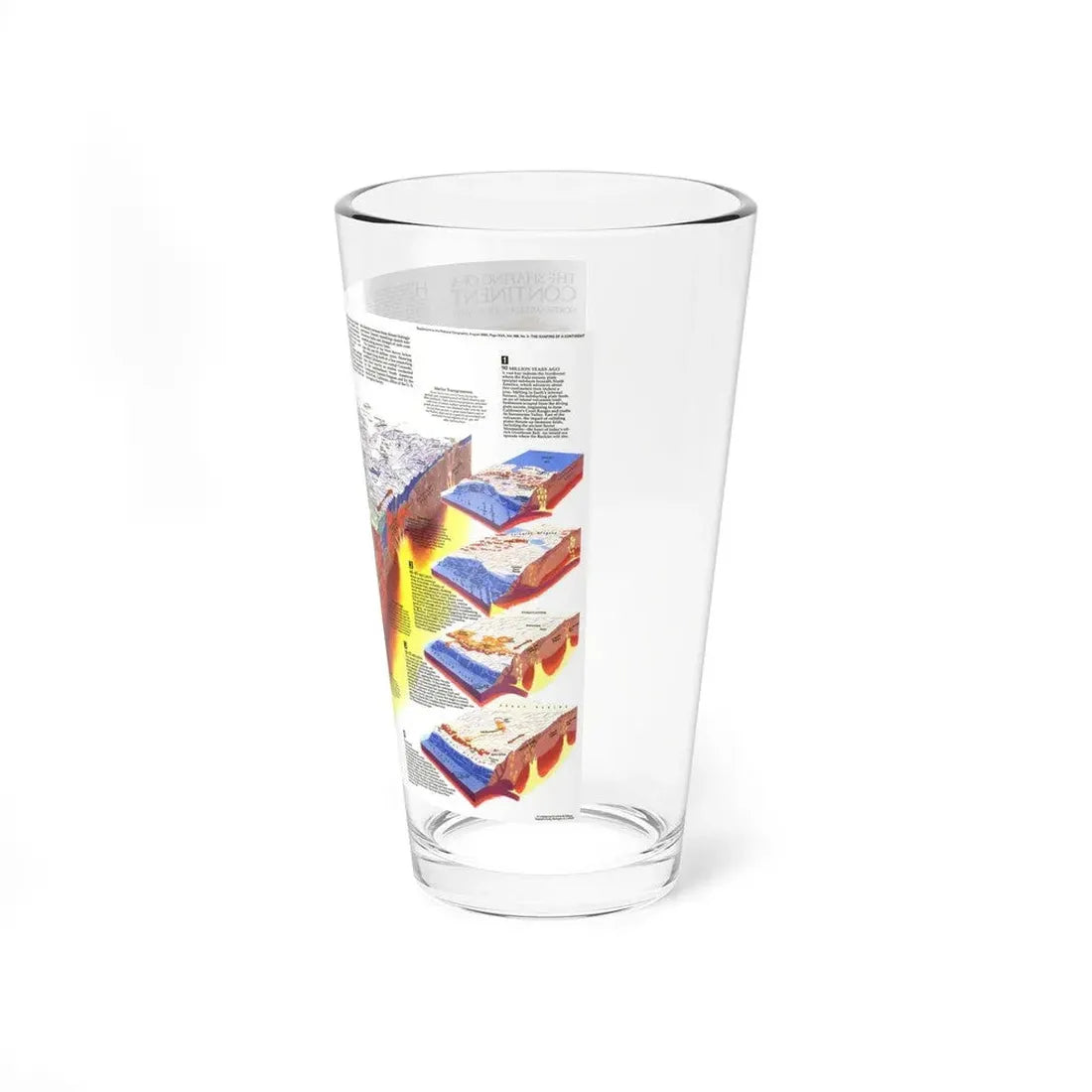 North America - The Shaping of a Continent (1985) (Map) Pint Glass 16oz - Go Mug Yourself