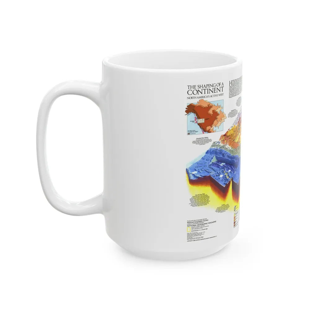 North America - The Shaping of a Continent (1985) (Map) White Coffee Mug-Go Mug Yourself