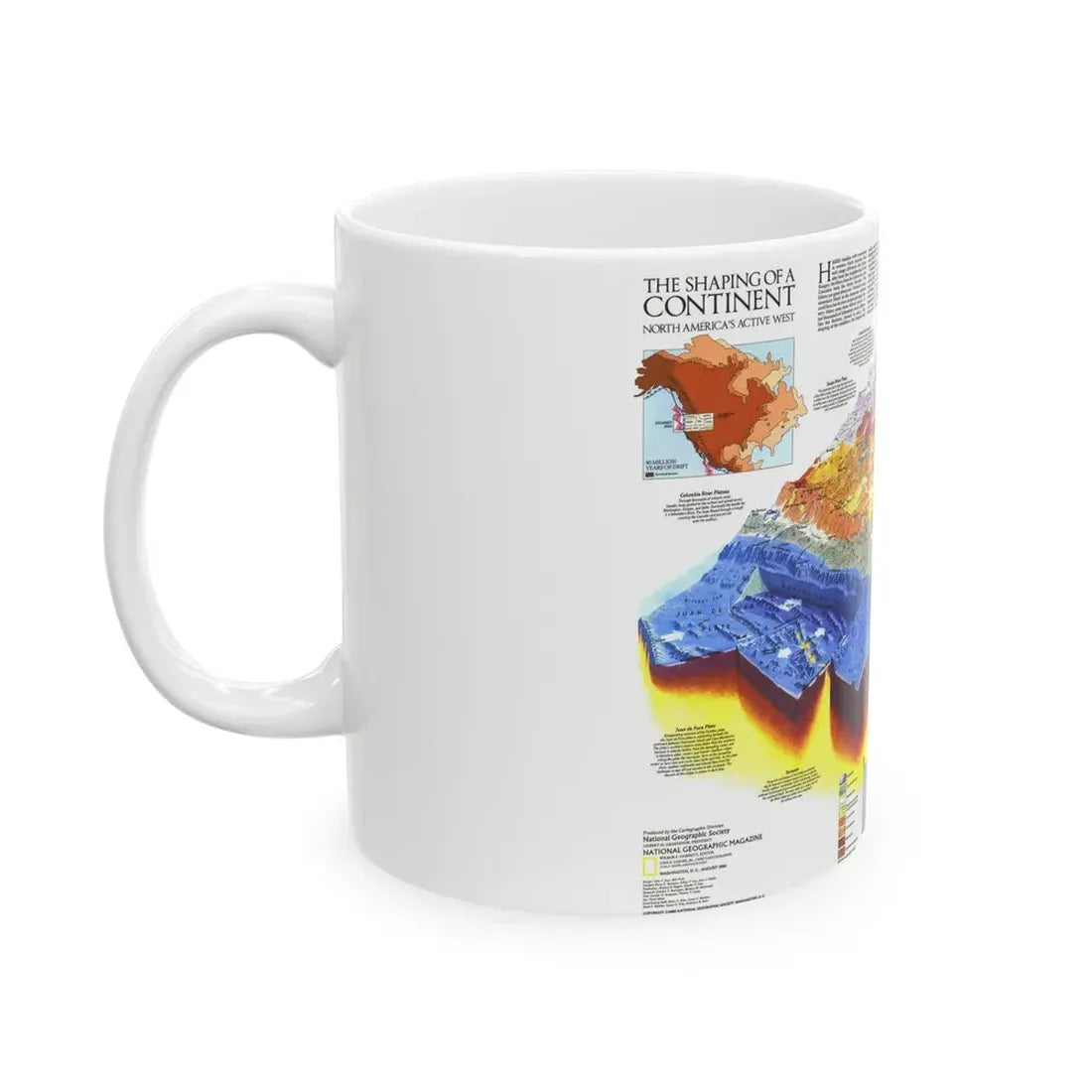 North America - The Shaping of a Continent (1985) (Map) White Coffee Mug - Go Mug Yourself