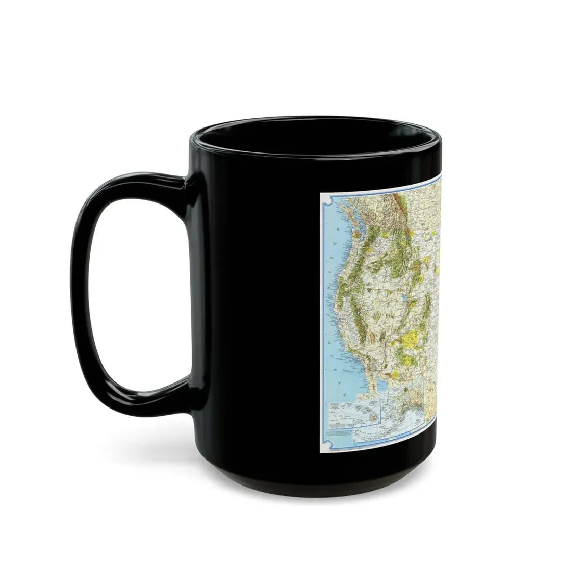 North America - Vacationlands (1966) (Map) Black Coffee Mug - Go Mug Yourself