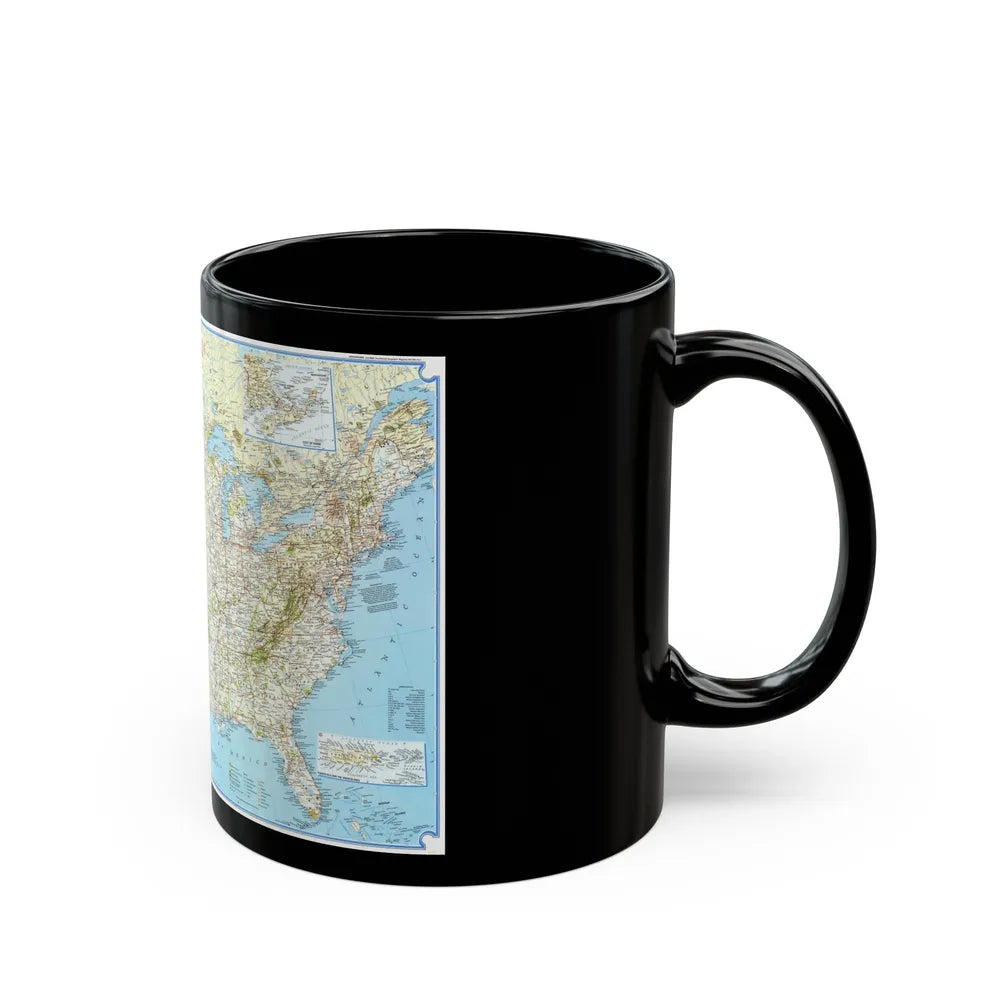 North America - Vacationlands (1966) (Map) Black Coffee Mug-Go Mug Yourself