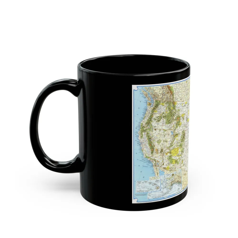 North America - Vacationlands (1966) (Map) Black Coffee Mug-Go Mug Yourself