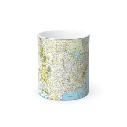 North America - Vacationlands (1966) (Map) Color Changing Mug 11oz Default Title 11oz - Go Mug Yourself