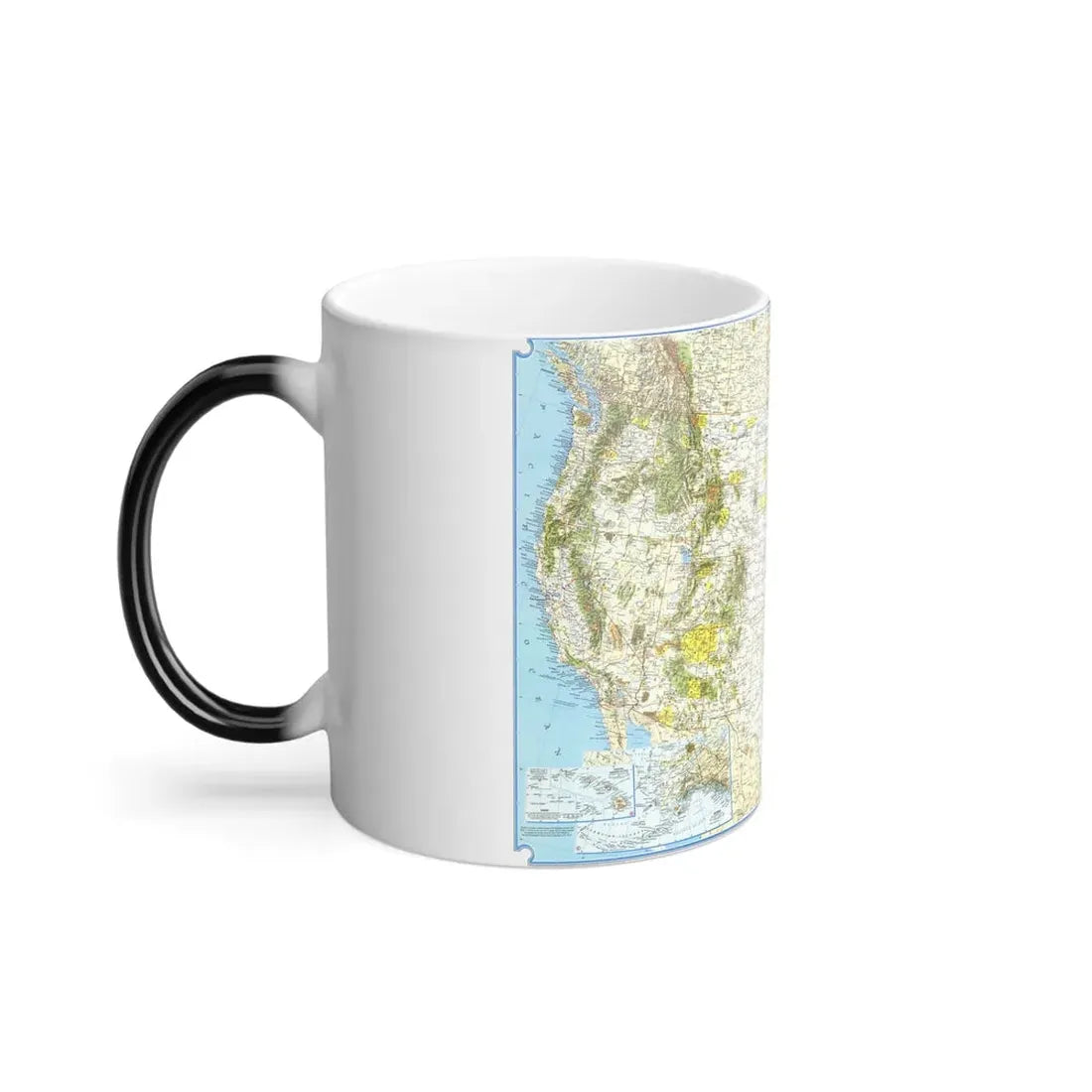 North America - Vacationlands (1966) (Map) Color Changing Mug 11oz - Go Mug Yourself
