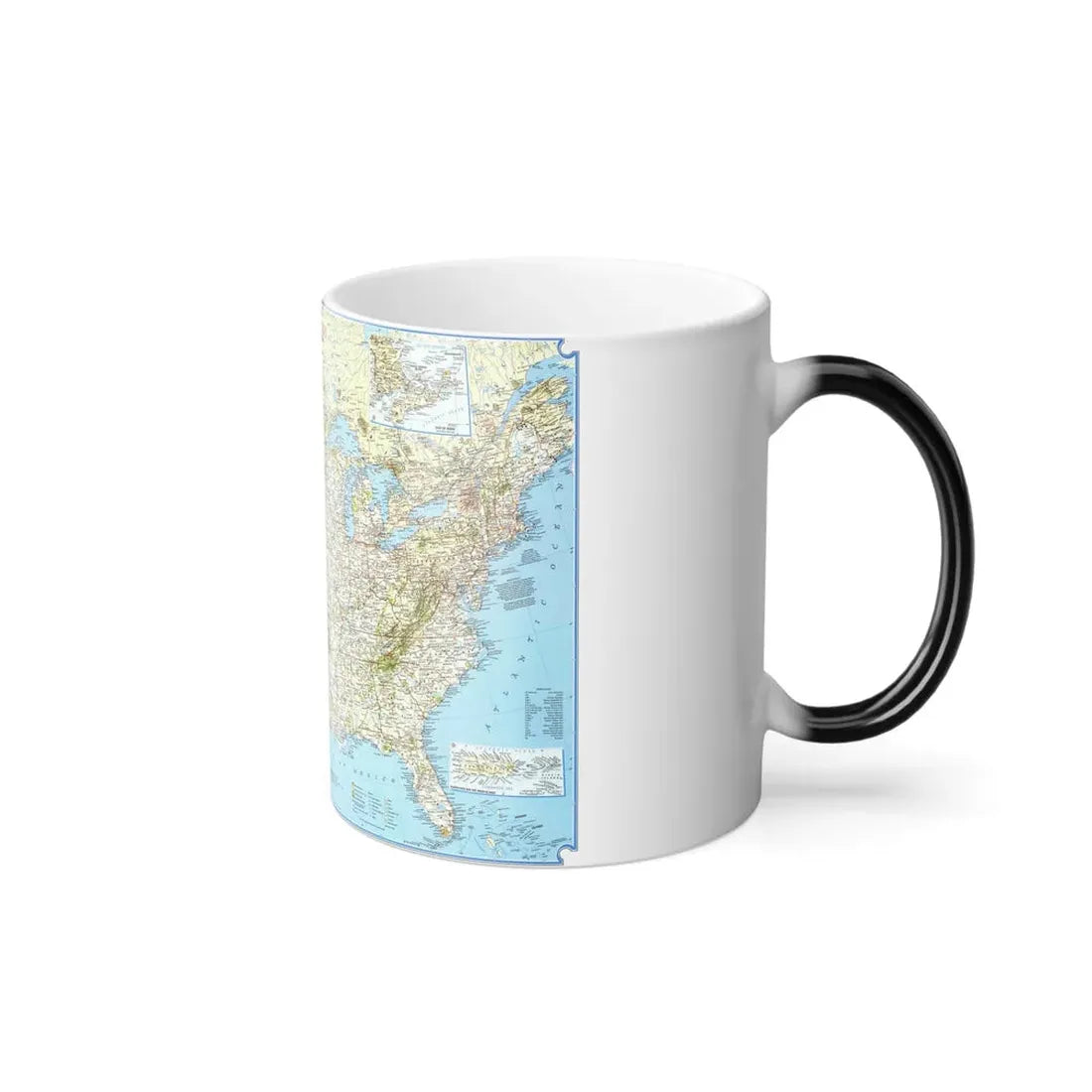 North America - Vacationlands (1966) (Map) Color Changing Mug 11oz - Go Mug Yourself