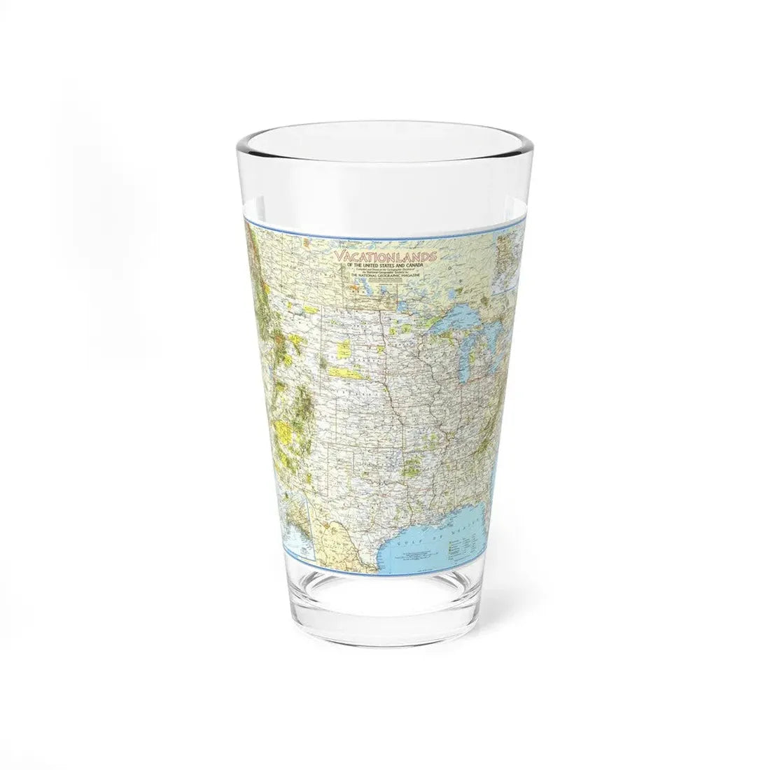 North America - Vacationlands (1966) (Map) Pint Glass 16oz 16oz - Go Mug Yourself