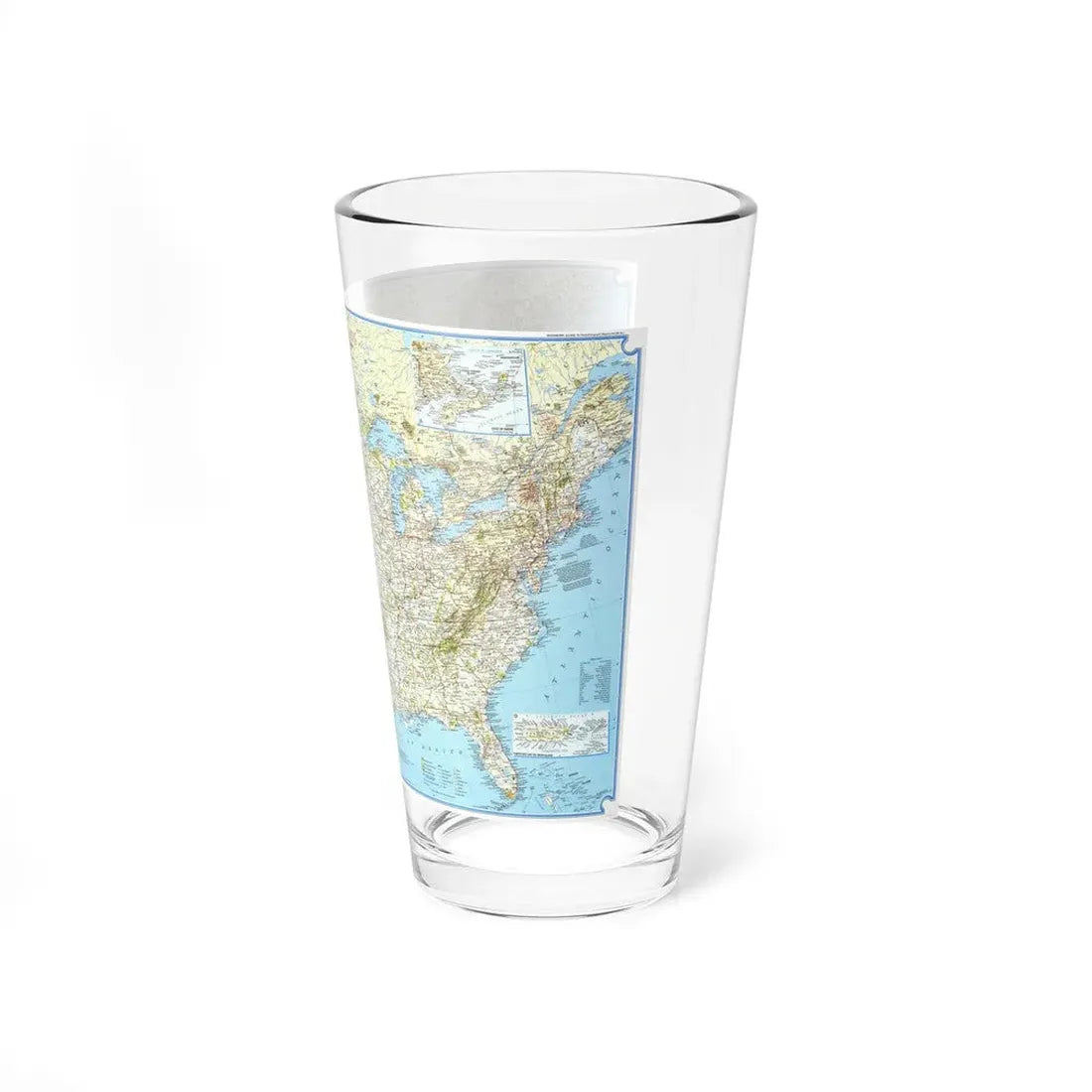 North America - Vacationlands (1966) (Map) Pint Glass 16oz - Go Mug Yourself