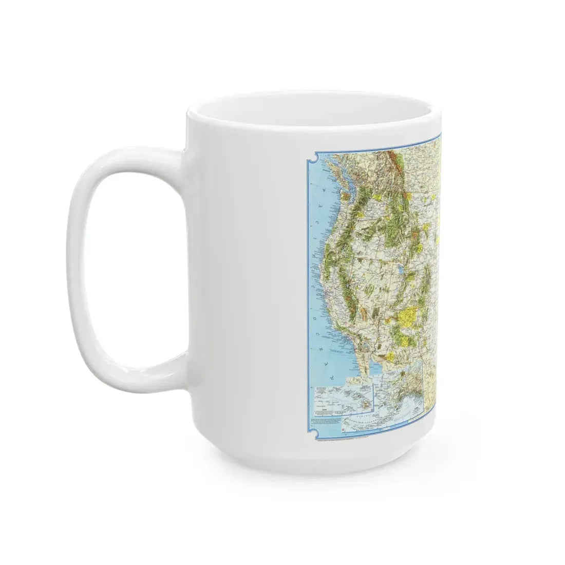 North America - Vacationlands (1966) (Map) White Coffee Mug - Go Mug Yourself