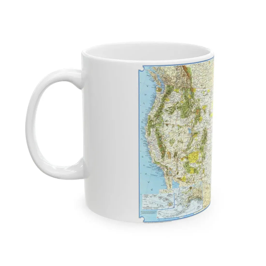 North America - Vacationlands (1966) (Map) White Coffee Mug - Go Mug Yourself